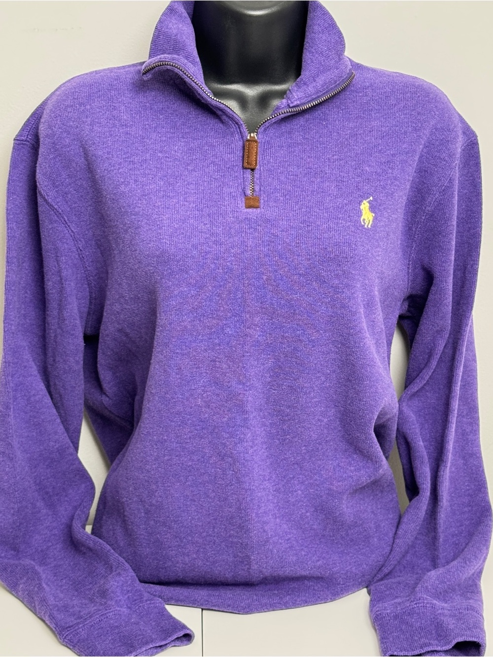 Polo Ralph Lauren Purple Quarter Zip Pullover Sweater S